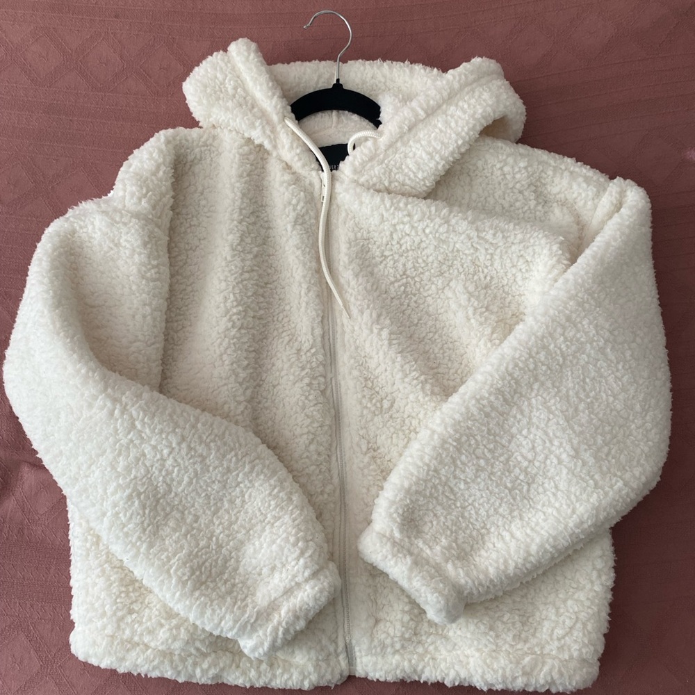 Forever 21 Sherpa Full Zip Jacket with Hood